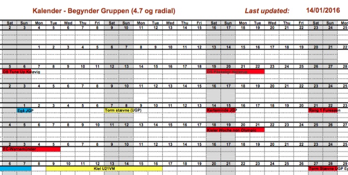 Begynder kalender